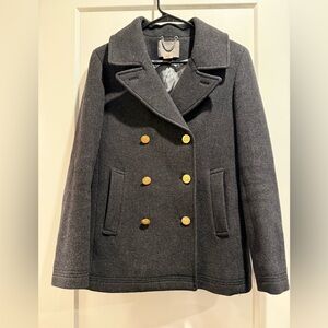 J. Crew Majesty Heather‎ Charcoal Wool Peacoat Size 6